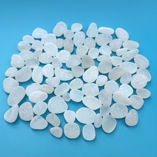 Genuine Sea Glass Beach Surf Tumbled White Frosted Clear from PNW USA 8 oz Decor