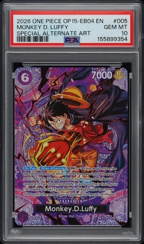 One Piece Monkey D Luffy Special Alternate Art OP15-EB04 EN #005 Gem Mint PSA 10