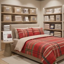 Bassetti Kilt Tartan Double Bed Sheets R1rosso
