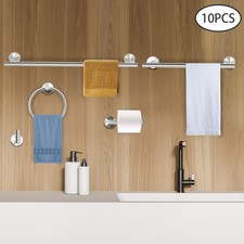 Stainless Steel Towel Bar Set 10 Pieces Bathroom Hardware Accessories Set