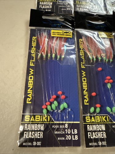 Ahi Sabiki Rainbow Flasher, (12 Packungen) SB-302, GR. 8, Zweig: 10 Pfund, Main: 20 Pfund, - Bild 2 von 2