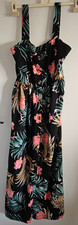 Shein size M black floral summer dress sleeveless button front