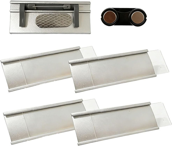 4 StüCk Namensschilder FüR Kleidung Magnet,Aluminium Namensschilder Mit Starkem-image