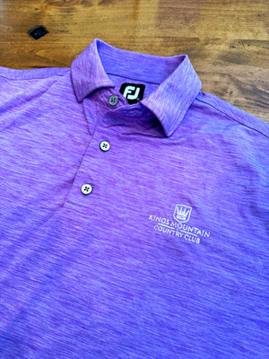 FootJoy Kings Mountain Country Club Men s M Purple Golf Polo, Great Condition