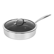 10-In. 3.2-Qt. 3-Ply Hybrid Non-Stick Stainless Steel Deep Sauté Pan with