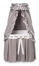 Majesty Canopy Bassinet - Rocking Baby Cradle with Mattress, Bedding Set, Storag