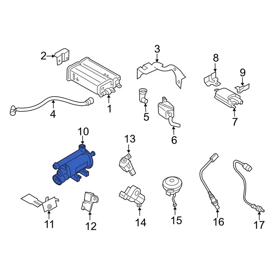 For Hyundai Sonata 2011-2014 Hyundai 314533Q500 Vapor Canister Purge Solenoid Foto 3 de 4