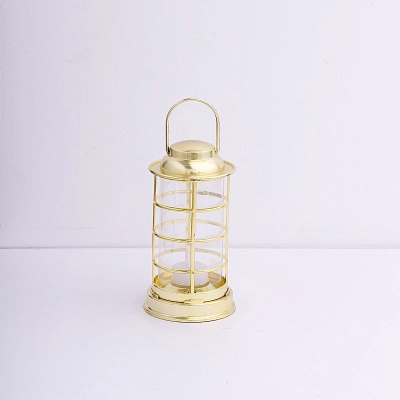 3 mini linternas de plástico doradas de 7" que funcionan con pilas LED Tealight velas fiesta Foto 2 de 4