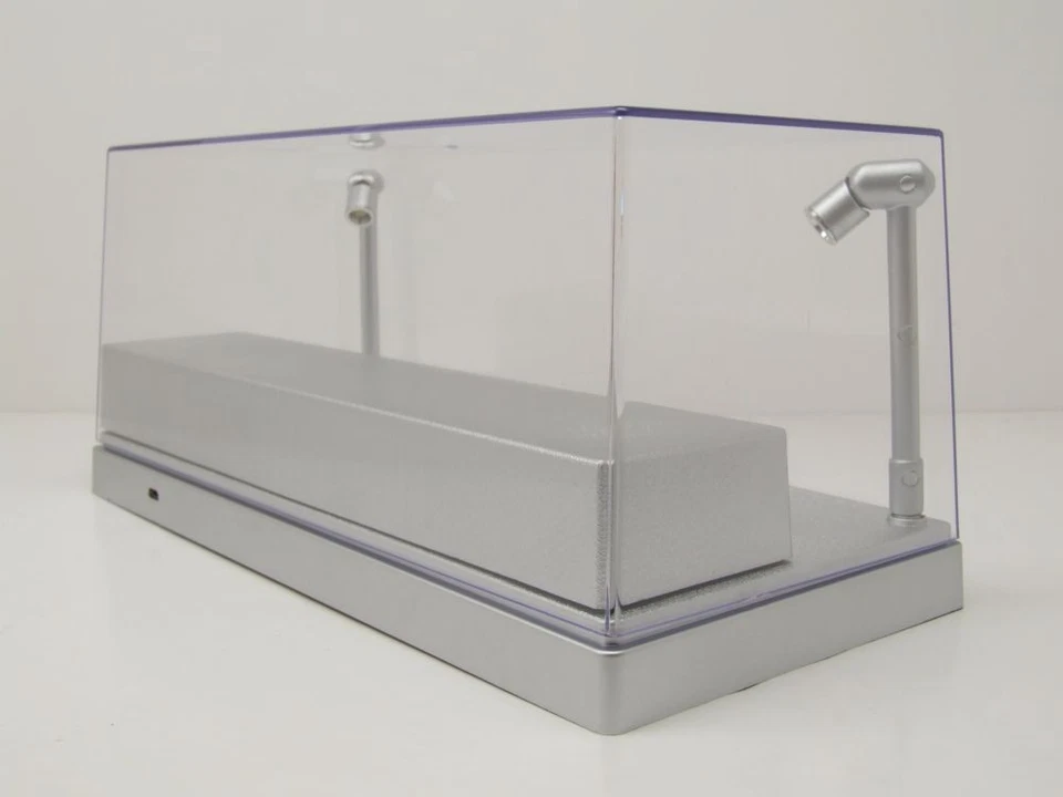 Scatola Trasparente Vetrina Illuminazione LED Argento per 1:43 O 1:24 Modelli - Immagine 2 di 4