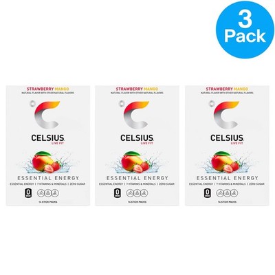 Celsius Live Fit Strawberry Mango Energy Drink Mix 14 Ct 3 Pack New