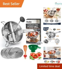 Stainless Steel Food Mill 3 Discs Tomato Potatoes Jams Dishwasher Safe