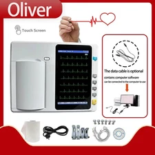 7inch touch screen display hospital Digital 3/6 Channel 12 Leads ECG/EKG Machine