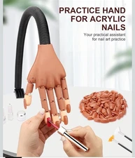 Practice Hand For Acrylic Nails,Professional Nail Practice Hand Moveable 