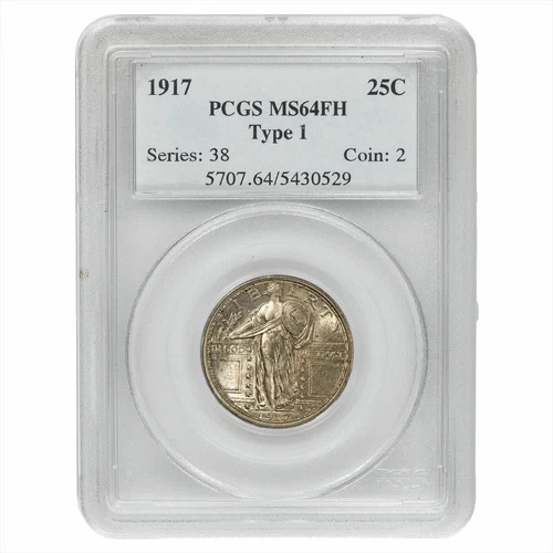 1917 Type 1 Standing Liberty Quarter 25C PCGS MS 64 FH