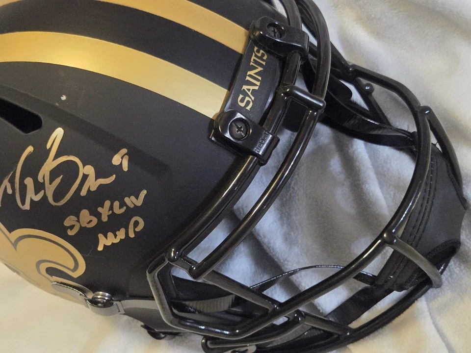 DREW BREES Signed Full Size Eclipes Saints Helmet w/"SBXLIV MVP" BECKETT COA - Image 4 of 4