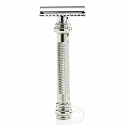 Merkur 38C Barber Pole Double Edge DE Chrome Safety Razor - Long Handle