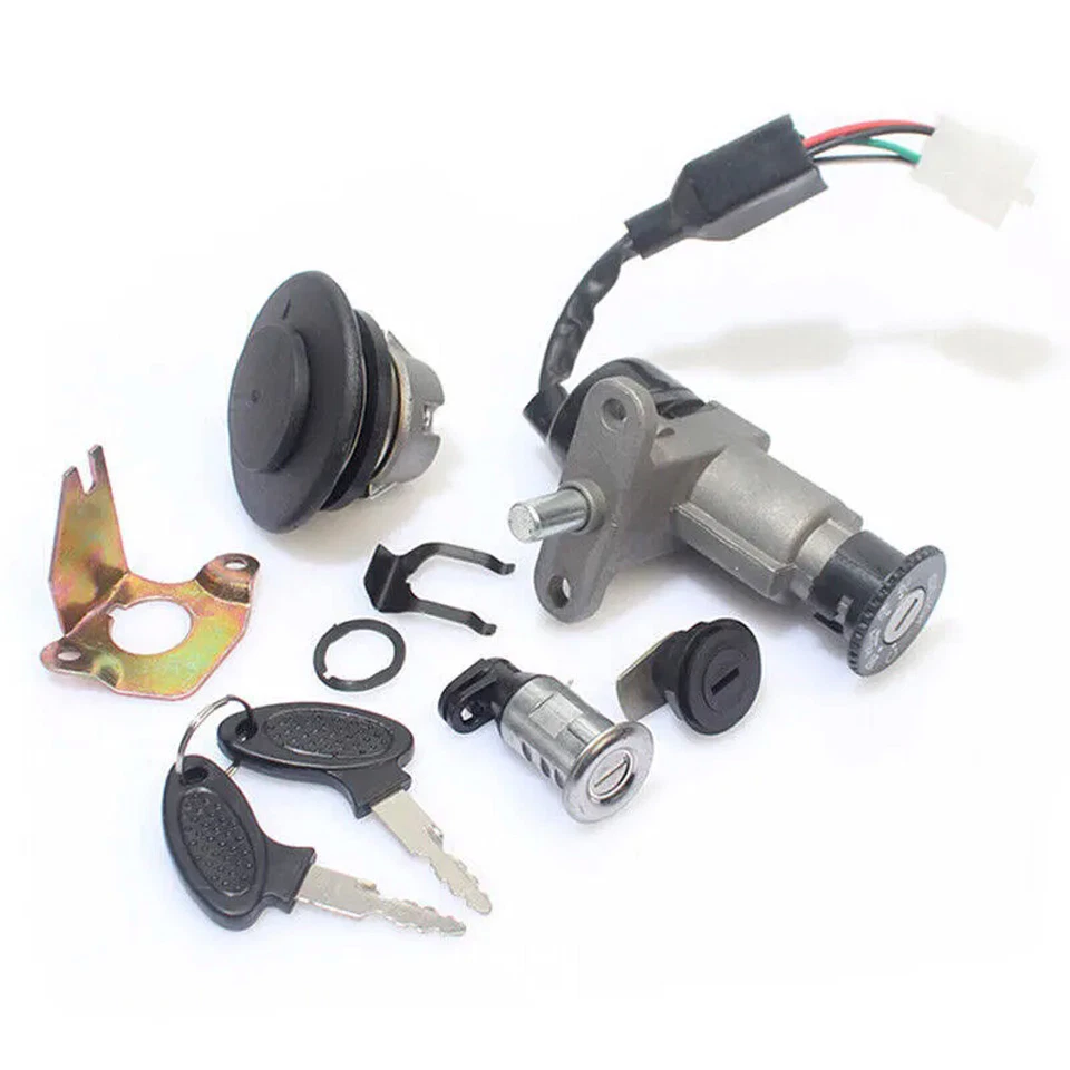 Interruptor de encendido de tapa de gas combustible universal para motocicleta scooter bloqueo de asiento y kit de llave Foto 4 de 4