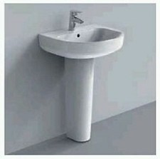 LAVABO DOLOMITE MOD. CRISTALLO BIANCO mis. 65x48 art.J4469 + colonna J44744 
