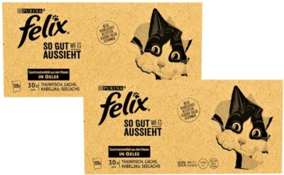 Felix So gut wie es aussieht (  4,88/kg) Thun Lachs Kabeljau Seelachs 240 x 85 g