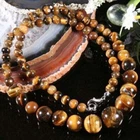 Natural 6-14mm Genuine Yellow Tiger's Eye Gemstone Round Beads Necklace 18"