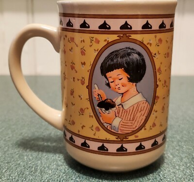 Vintage Hersheys Mug Young Girl With Ice Cream ''Sharing The Good Things'' Retro