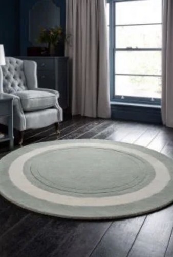 BNWT Sophisticated & Smart Laura Ashley Lewes Duck Egg Blue Rug, Circular 180cm - Picture 6 of 6