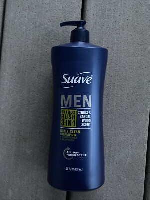 Suave Men Citrus Rush 3-in-1 Shampoo Conditioner Body Wash, 28 oz