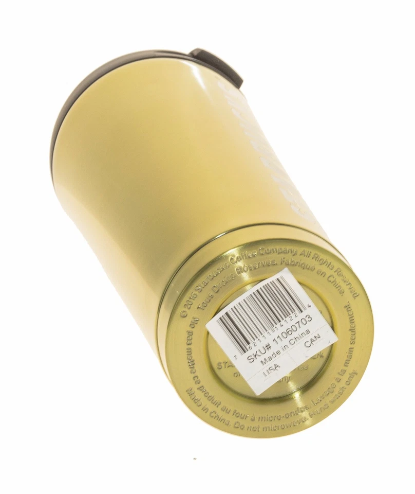 Espejo vaso Starbucks acero inoxidable aislado al vacío dorado 16 fl oz Foto 3 de 3