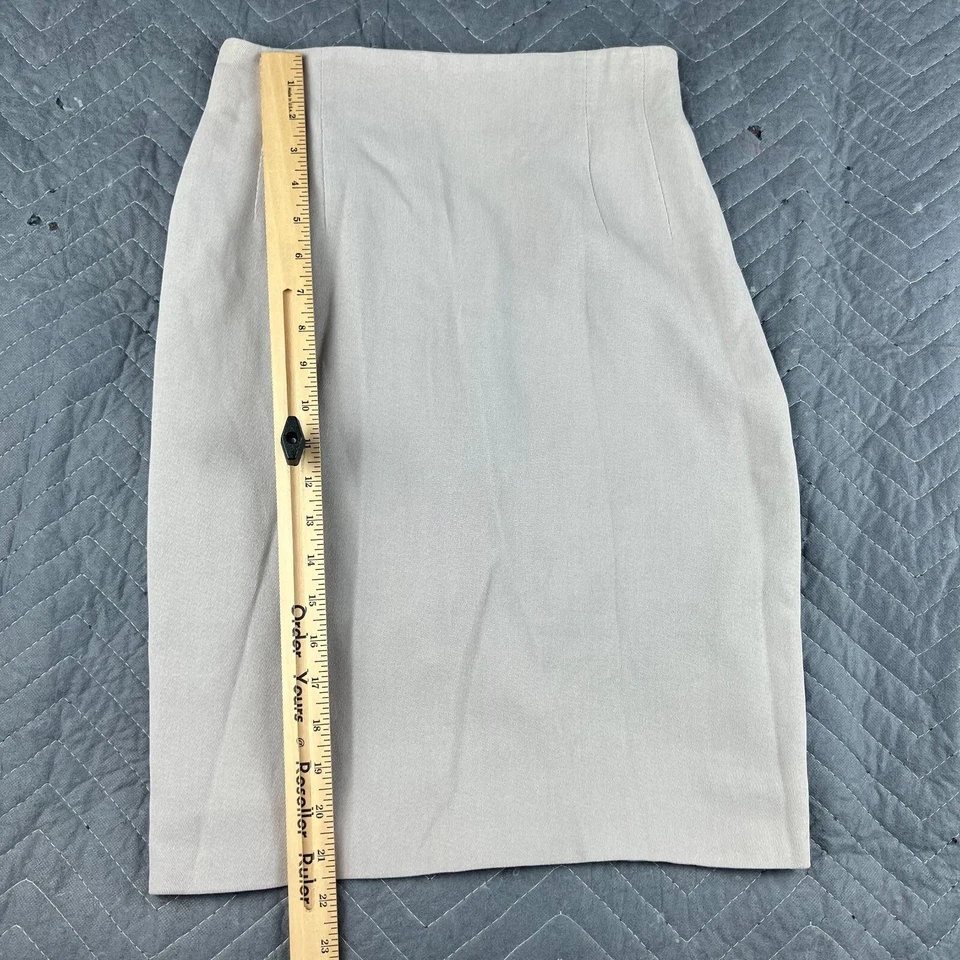 Vintage Emanuel Ungaro Skirt Size 6 Womens Light Greay Pencil Career Back Slit - Image 3 of 4