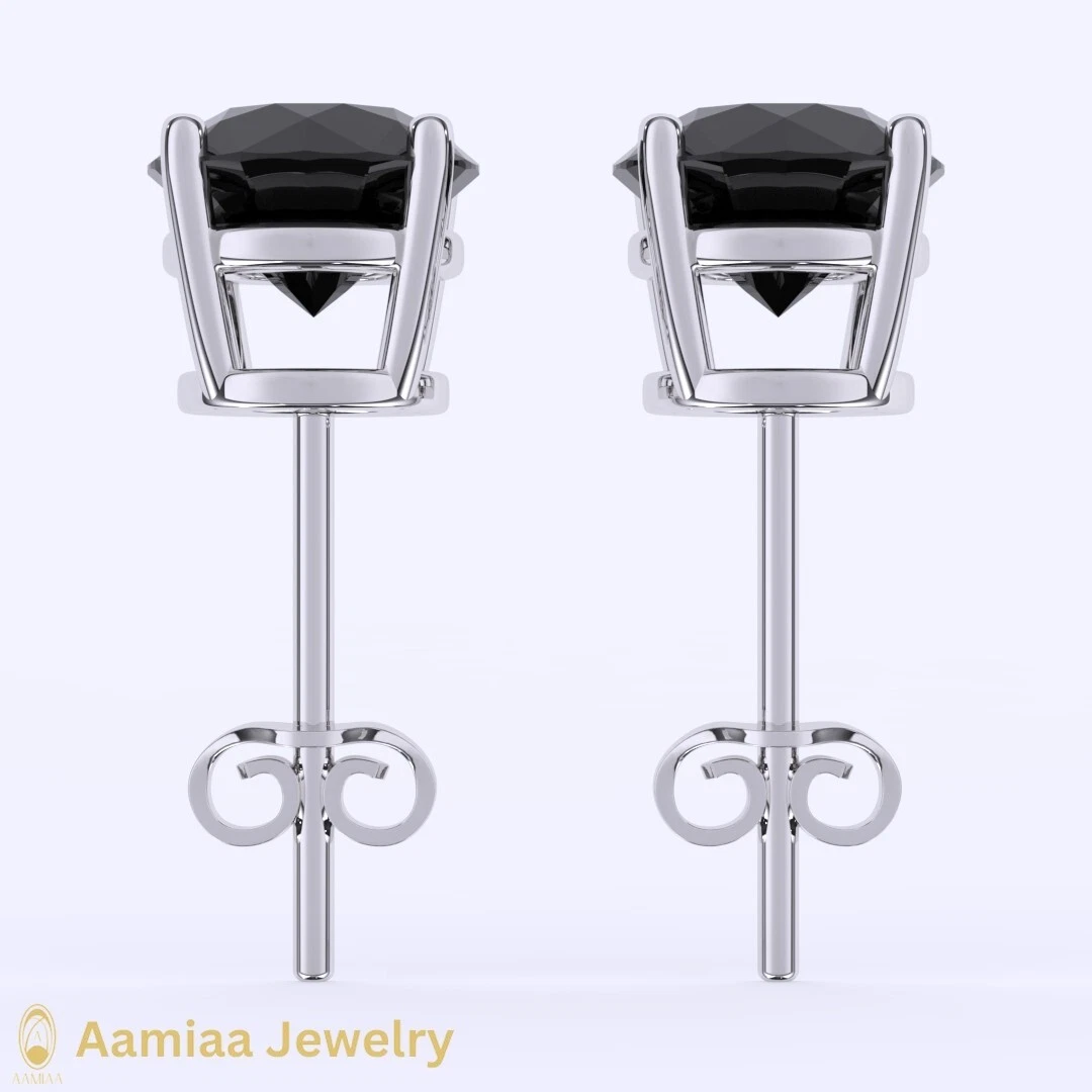 4.00TCW Stud Earrings Christmas Gift Round Lab Grown IGI Certified Diamond 14k Gold image-3