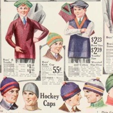 1920 KNIT WEAR VINTAGE PRINT AD HATS HOCKEY CAPS WOOL YARNS Balaclava Scarves