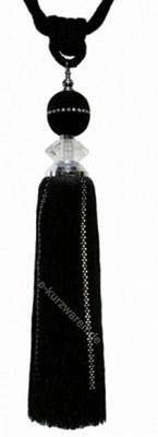 Quaste Modern 40cm mit Kordel 45cm Schmuckkordel Glittersteine Troddel Deko