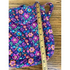 Small Floral Backpack Multicolor Adjustable Straps Peace Love