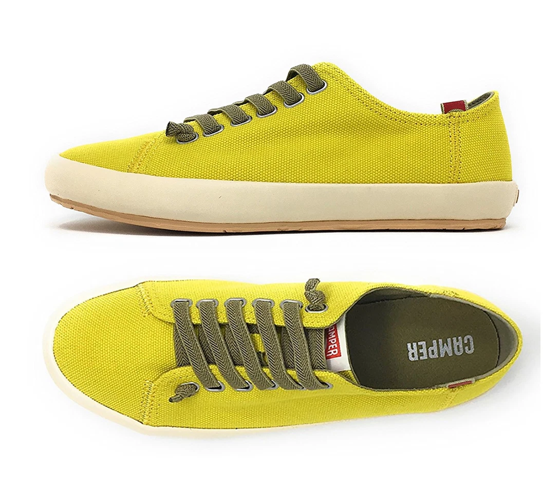 Camper Shoes Womens Borne Yellow Canvas Shoes NEW | eBay