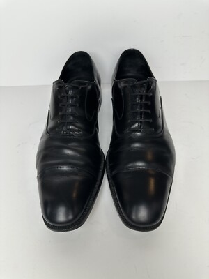 Men’s Salvatore Ferragamo black Oxford leather shoes size 8 EE US Amazon.com | Ferragamo SEUL (EE/Wide) Leather Cap Toe Welted  main image 2