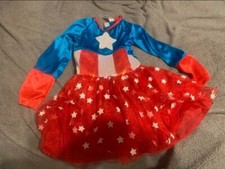 Avengers Captain America Dziewczęca przebranie Kostium 3-4 lata Cekinowa tiulowa spódnica 