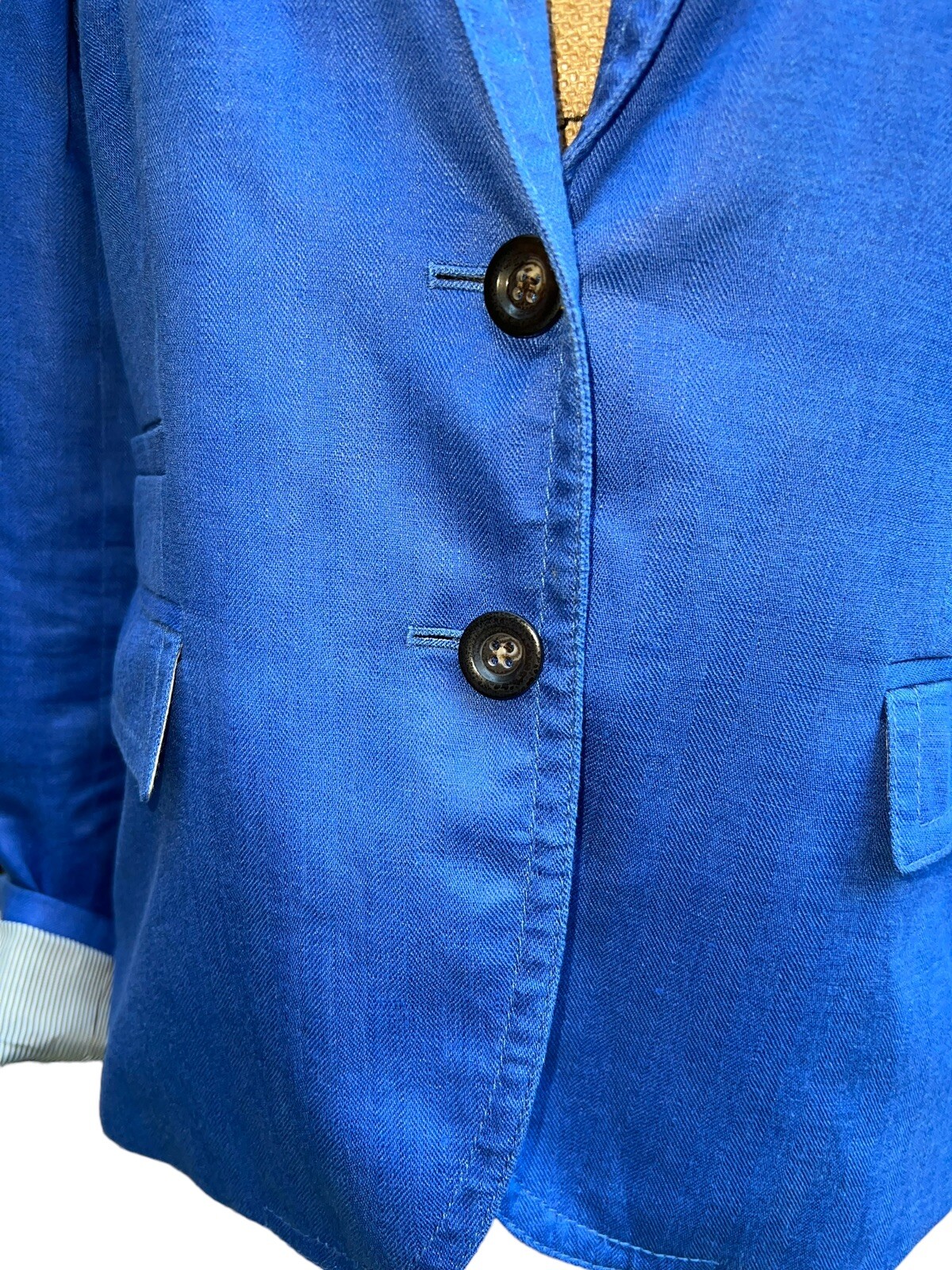 J Crew Factory Blue Linen Lined School Boy Blazer Siz… Gem