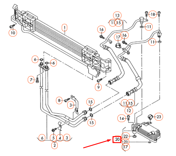 Volkswagen PASSAT B6 Transmission Oil Cooler 3C0317037B for sale 