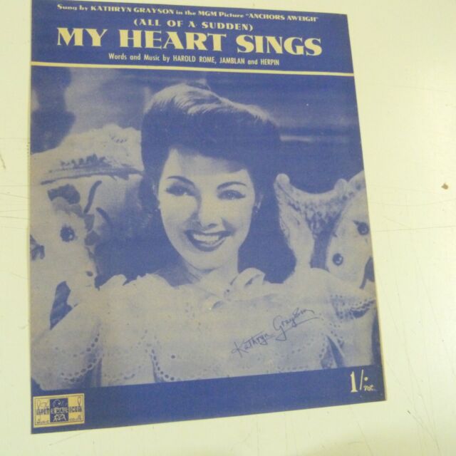 songsheet MY HEART SINGS from "anchors aweigh" Kathryn Grayson 1943
