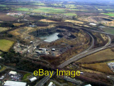 Photo 6x4 Hillwood Quarry from the air Newbridge Almost surrounded by rai c2013