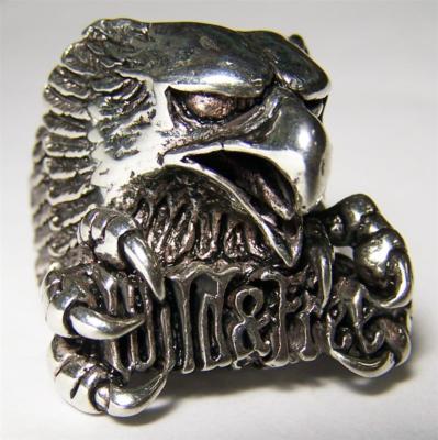 DELUXE WILD FREE EAGLE HEAD BIKER RING #BR147 MEN WOMENS jewelry SILVER eagles