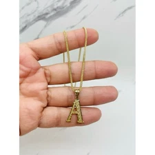 ❤️ 10k Gold necklace & initial pendant for kid or women’s  ❤️ 20” long