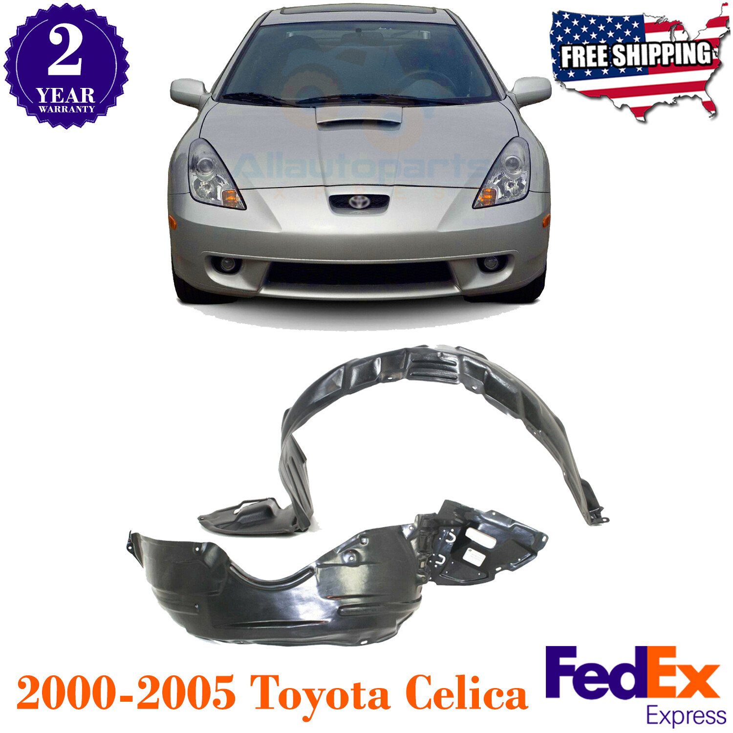 Fender Liners Set Front For 2000-2005 Toyota Celica | eBay