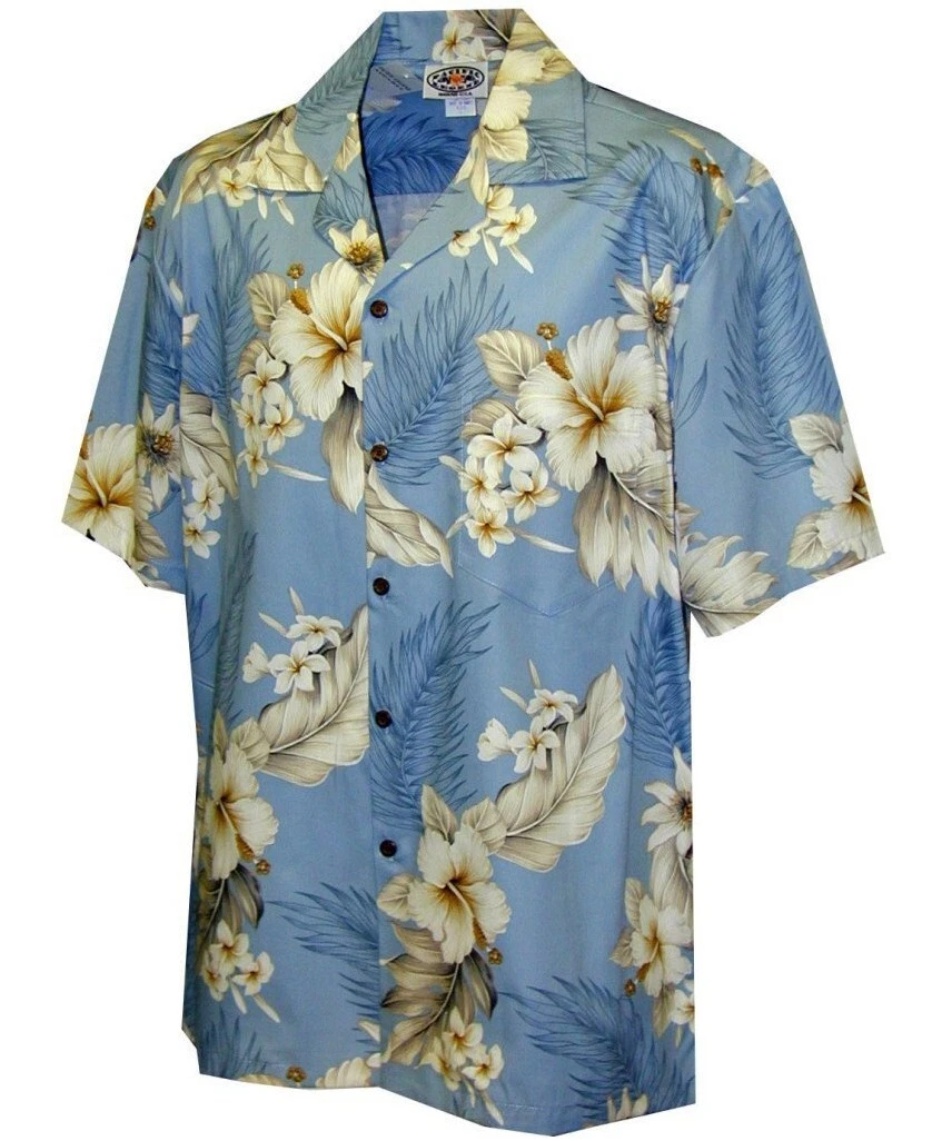 Plumeria Hibiscus Men's Hawaiian Shirt by Pacific Legend
Opens in a new window or tab