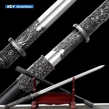 Ebony Sheath Tang Sword 1095 Carbon Steel Sharp Chinese KUNGFU Jian Knife Q8410