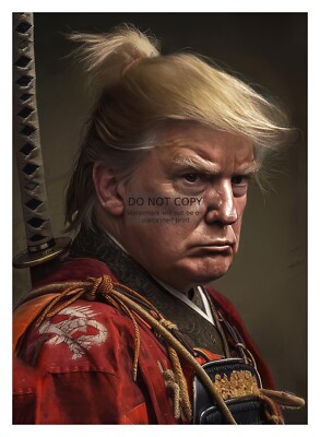 PRESIDENT DONALD TRUMP AS A SAMURAI IN ROBES 5X7 AI PHOTO