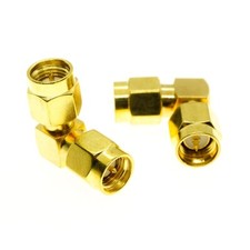 2pcs SMA male plug to SMA male plug right angle 90 degree RF Connetor Adapter