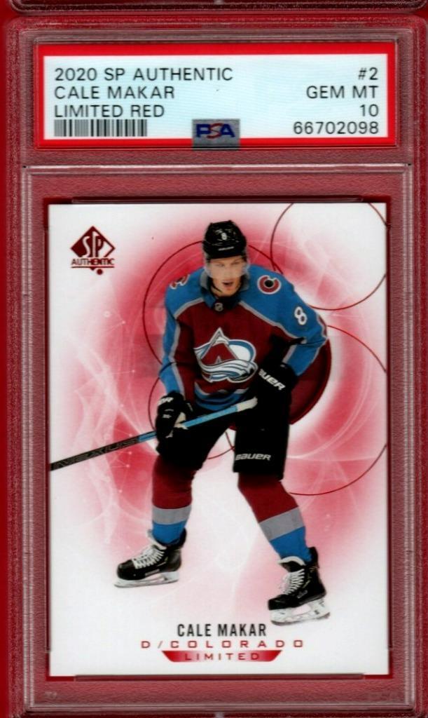2020-21 SP AUTHENTIC CALE MAKAR 2ND YEAR LIMITED RED #2 PSA 10 RARE UPPER DECK