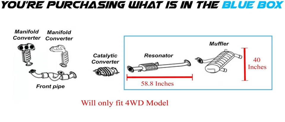 Kit de exaustão silenciador tubo ressonador serve: 2005-2008 Hyundai Tucson 2.7L 4WD - Imagem 2 de 4