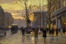 Paris Street by Edouard Cortes Oil painting Wall art Printed on canvas P2150